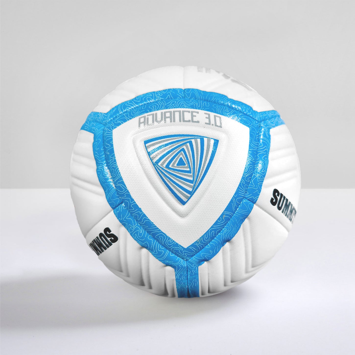 SUMMIT Advance 3.0 Soccer ball in size 4: white, navy and silver soccer ball. Similar feel to Nike Strike Football with deep embossing on panels